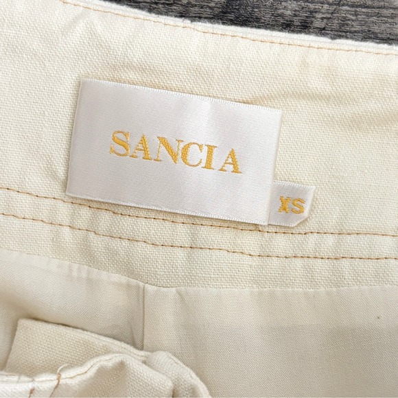 Sancia‎ Anthropologie Marla Ivory Hemp Blend Coastal Wide Leg Pants Womens XS - Picture 7 of 9